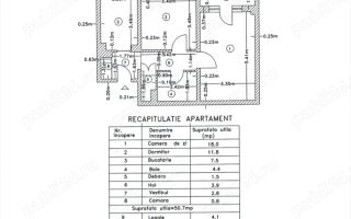 2 Camere - 55MP | Decomandat | 1985 | Metrou Crangasi la 10 minute - Schiță 6