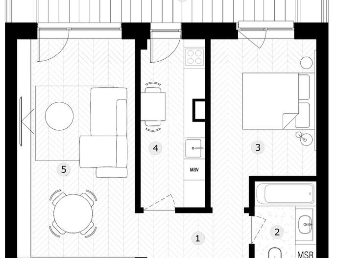 Apartament 2 camere, proiect nou - The Lake Home - Schiță 7