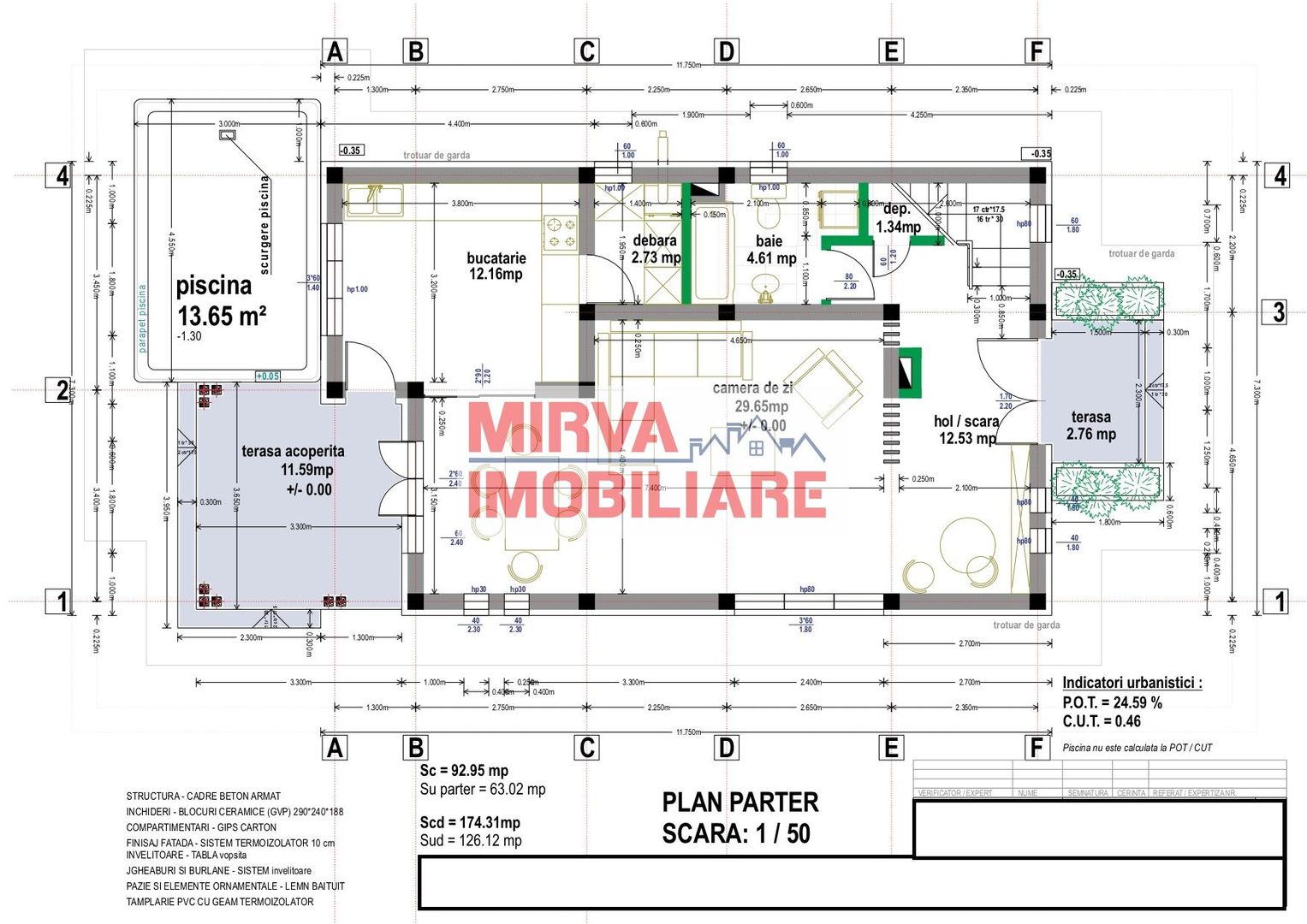 Vilă modernă 4 camere cu piscină, mobilată și utilată | Albert – MRS - Schiță 67