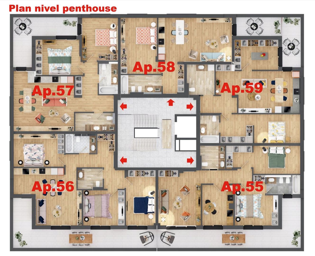 Penthouse 3 camere în bloc nou ARED City - Poză 14