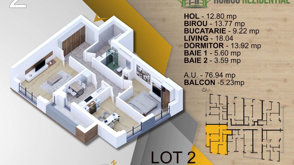 Apartament 3 camere,Panouri Fotovoltaice,Costuri minime,Pallady/Titan - Poză 5