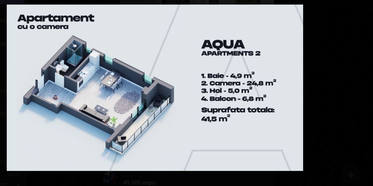 Garsonieră  - Mamaia Nord , vedere la mare, bloc finisat. - Poză 3