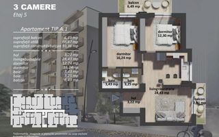 Apartament de vanzare 3 camere + loc de parcare Berceni Postalionului - Poză 9