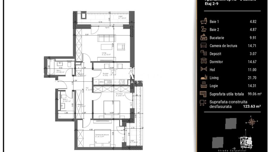 Apartment Premium | Zona Răcădău | 99 MP - Poză 5
