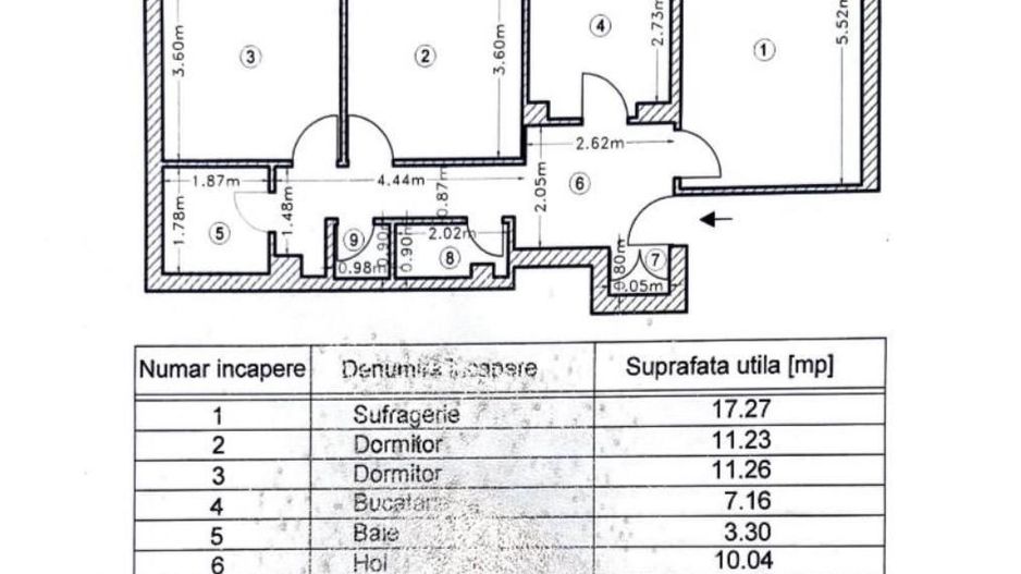 APARTAMENT 3 CAMERE RENOVAT COMPLET 2024 | ETAJ INTERMEDIAR | ZONA BABA NOVAC - Schiță 9