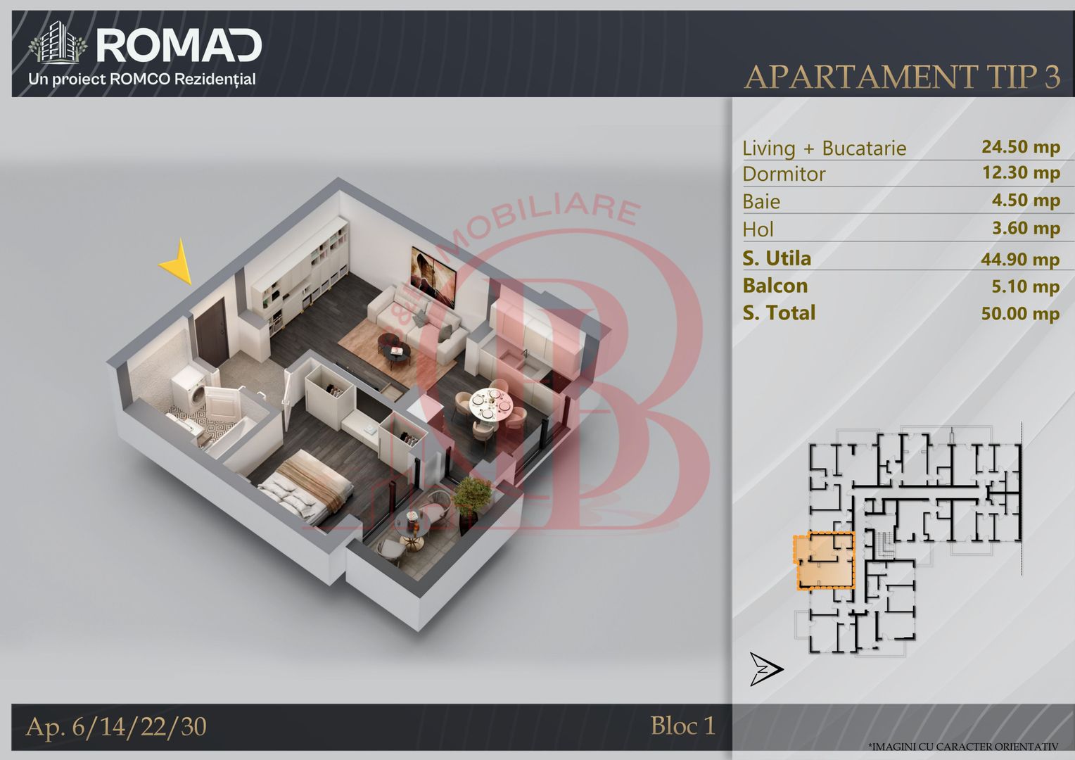 Apartament 2 camere Panouri Fotovoltaice Th. Pallady - Schiță 2