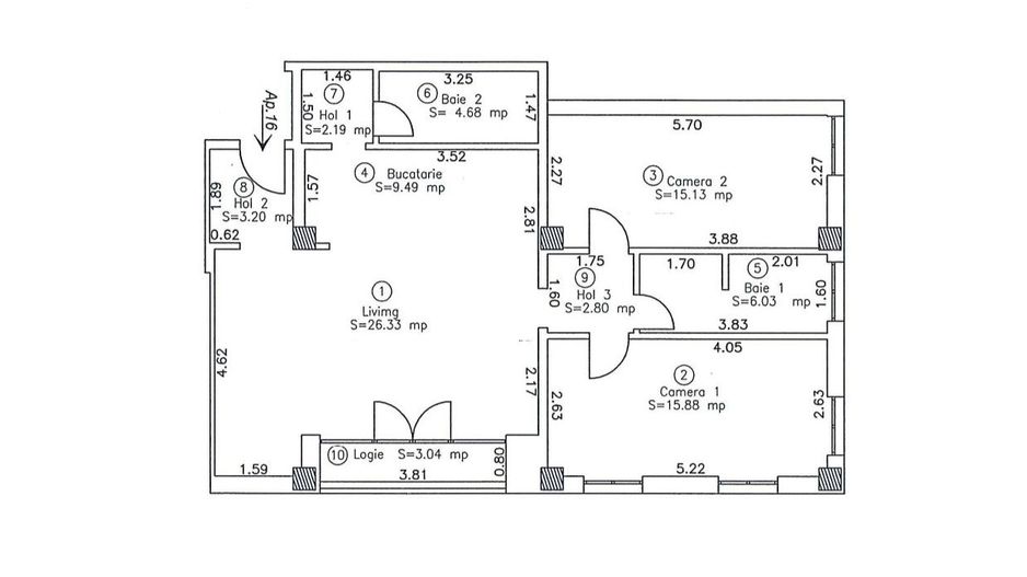 Office-3 Camere | Lift | Parcare Subterana | Central | Comision 0 - Schiță 21