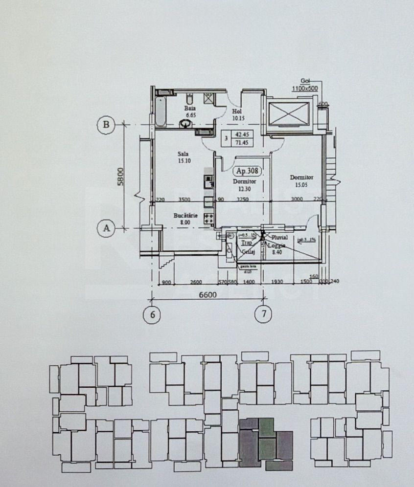 Vânzare, apartament, 2 camere, Bulevardul Europei, Botanica. - Schiță 2