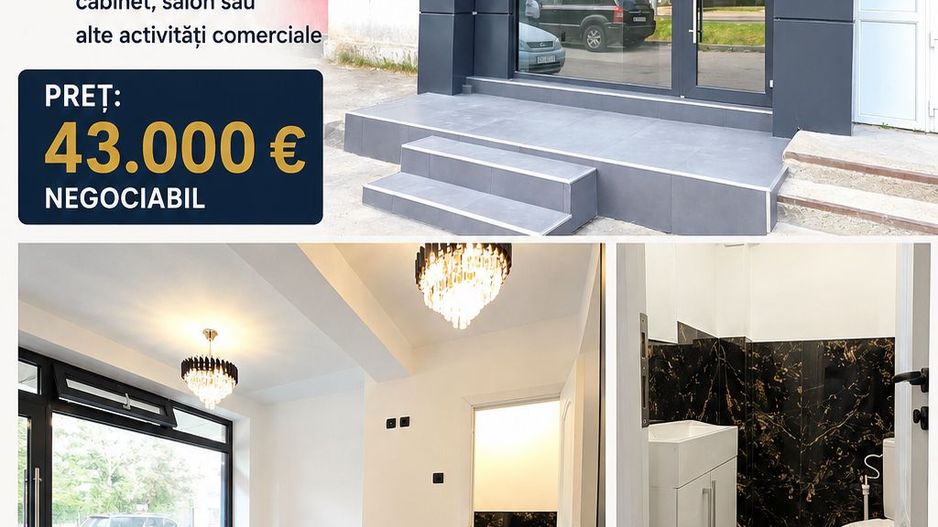 Spatiu comercial 12 mp, renovat total, Vaslui - zona Liceu Procopiu; - Poză 1