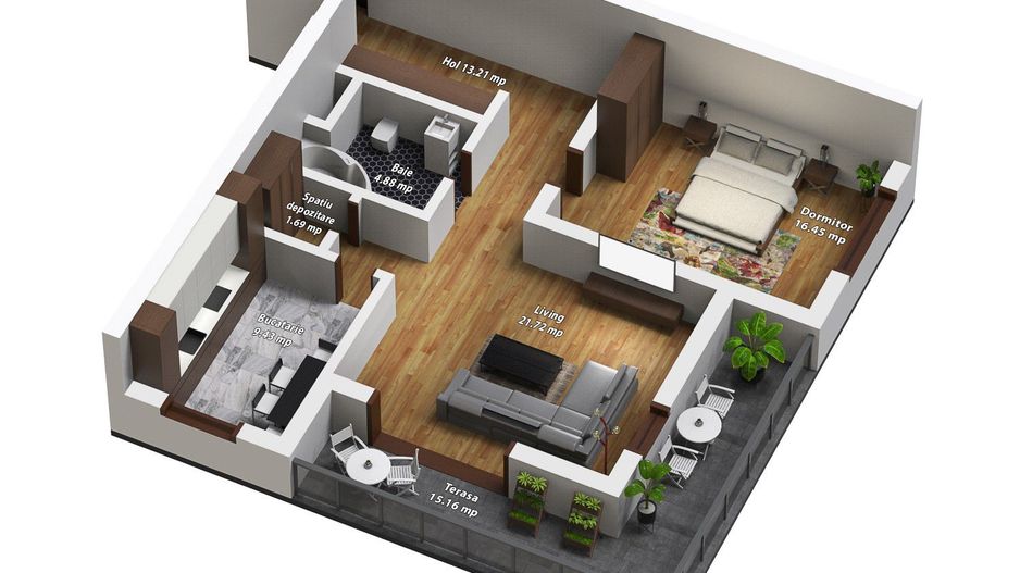 P 1030 - Apartament cu 2 camere în Livezeni, Lavandei Residence - Poză 2