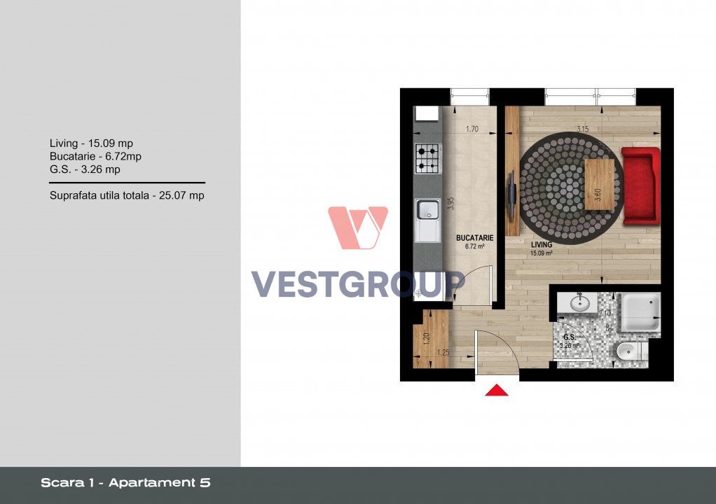 Apartament 2 camereDirect Dezvoltator Weiner 12 Residence Militari - Poză 14