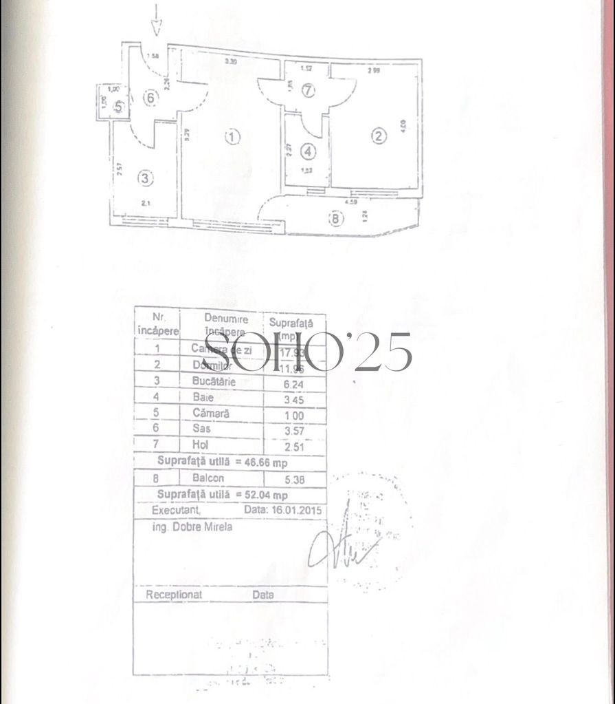 Apartament 2 camere | Renovare completă 2026 | Design modern | 52 mp - Schiță 20