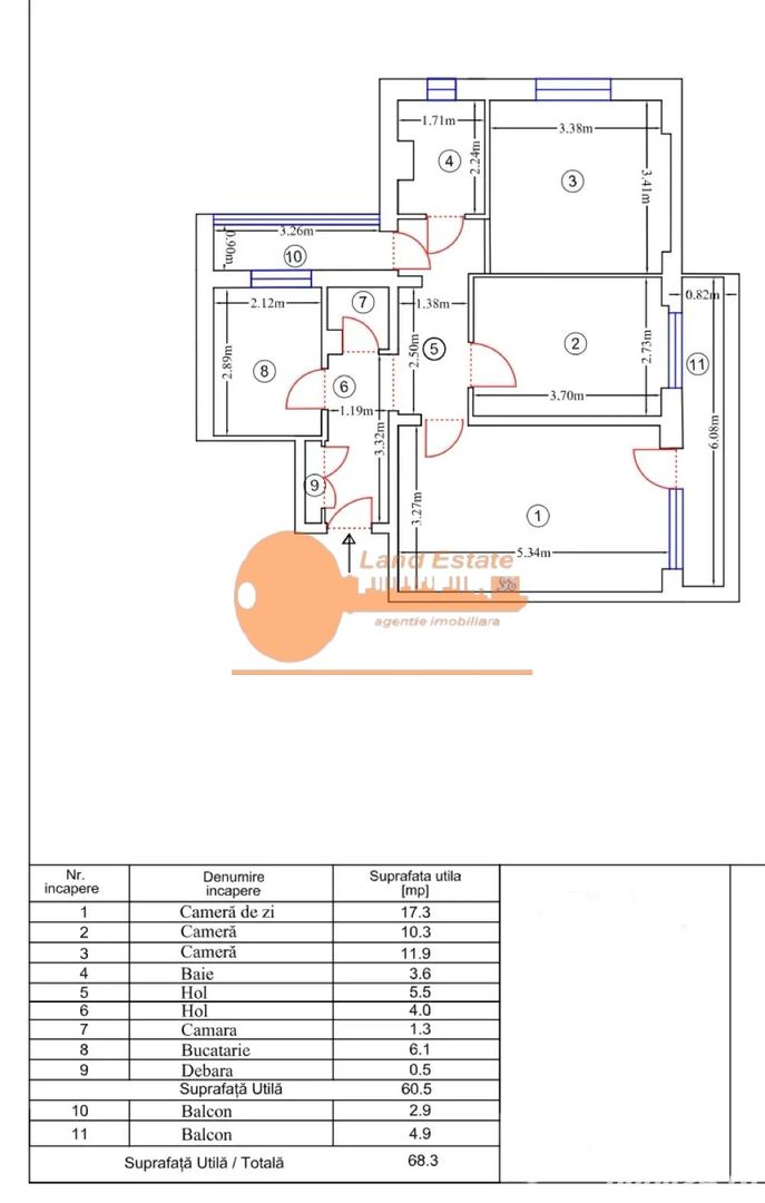 3 camere deocmandat-Drumu Taberei (5min metrou Valea Ialomitei) - Schiță 9