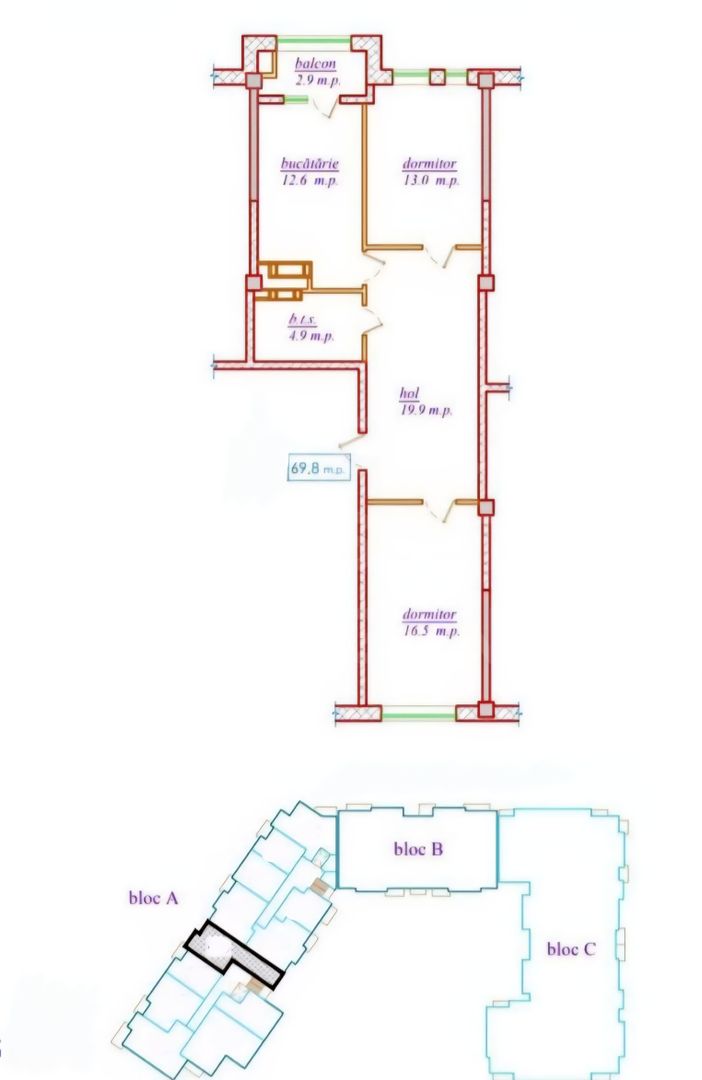 Vânzare, apartament, 2 camere, str. Nicolae Dimo, Durlești - Poză 2