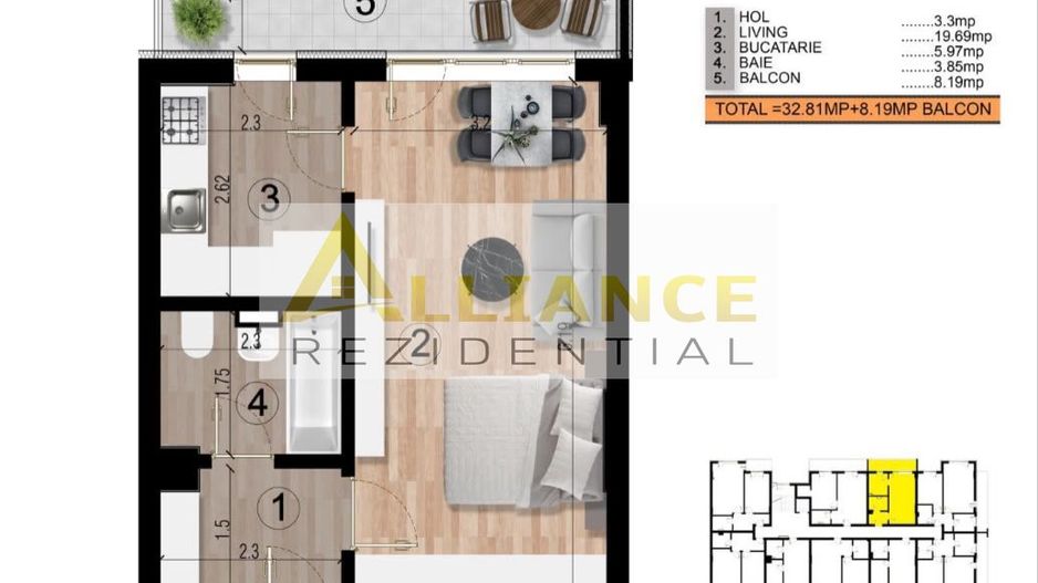 15 MINUTE METROU BERCENI - GARSONIERA - 75.500eur TVA INCLUS - Poză 7