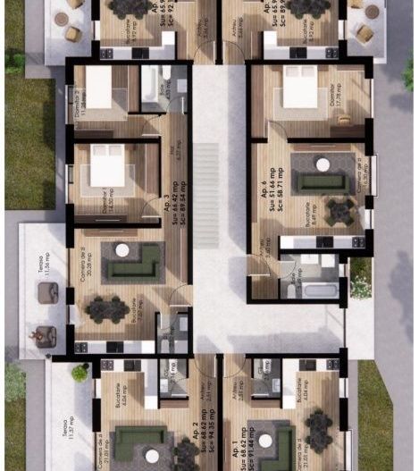 Apartamente NOI cu  3 camere,zona Semicentrala - Poză 5