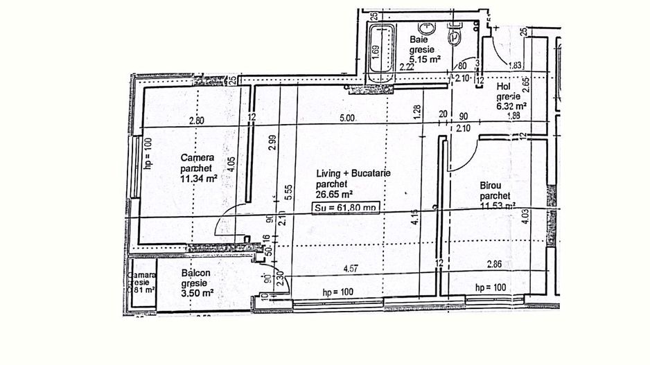 NOU! Apartamente cu 2-3 camere, semifinisat, balcon /terasa, zona VIVO - Poză 15