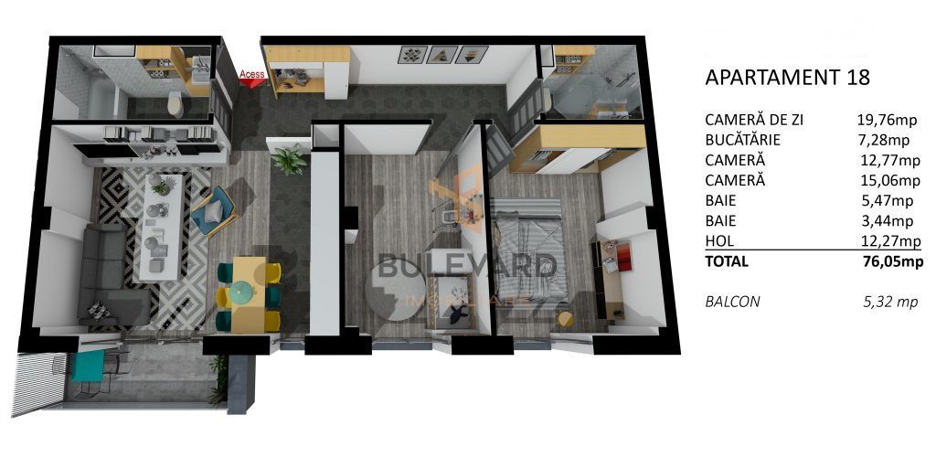 Apartament cu 3 camere/76 mp, zona strazii Fagului! - Poză 2