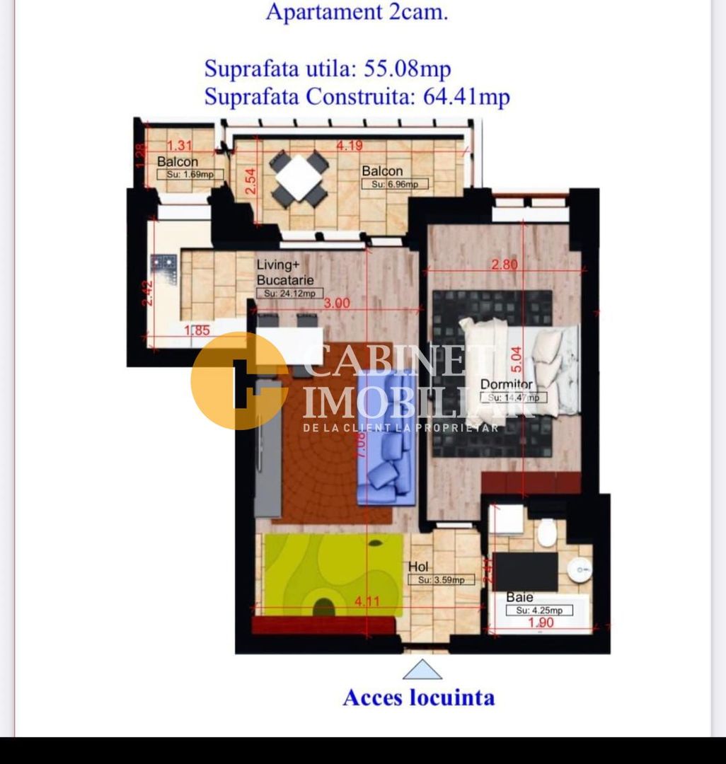 Apartament 2 camere, Copou, Iași – Intabulat, Etaj intermediar mic - Poză 8