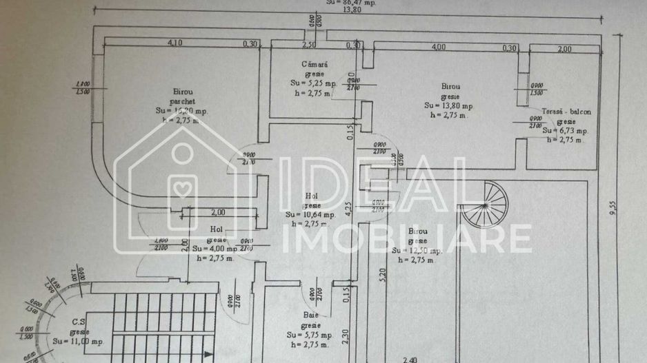 Spatiu Comercial cu 11 camere, 365 mp utili,  zona Cale Dumbravii - Schiță 15