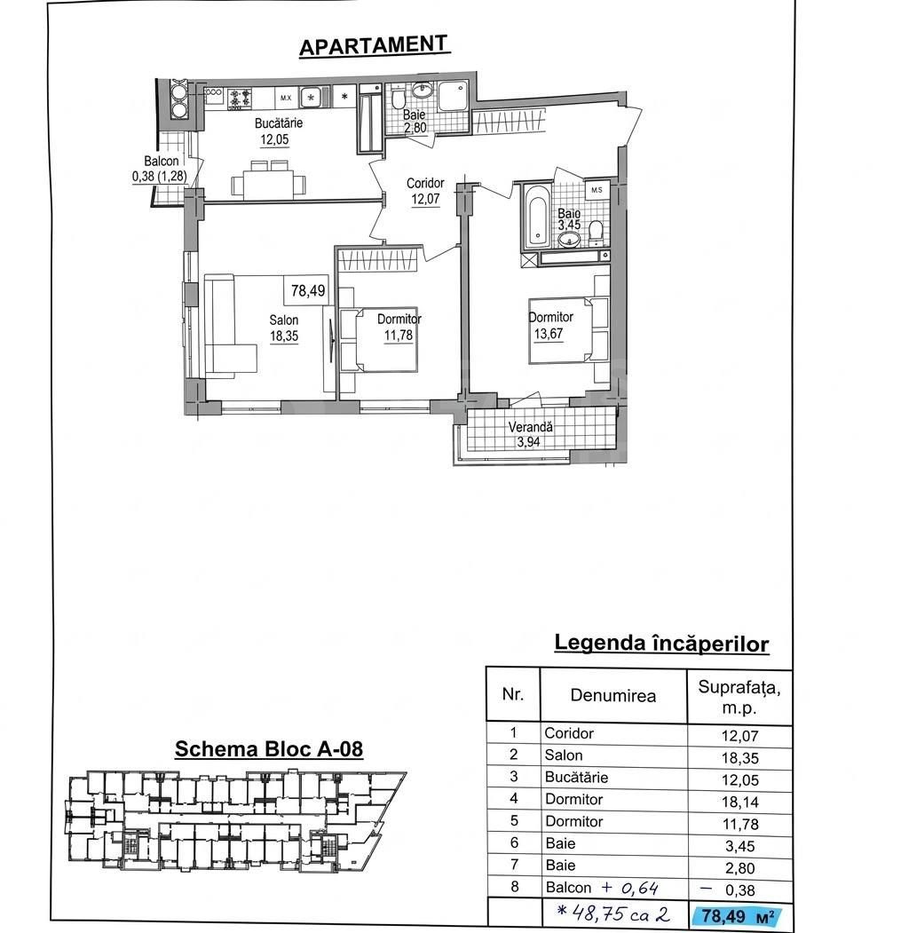 Vânzare, apartament, 3 dormitoare, Strada Ceucari, Poșta Veche - Poză 2