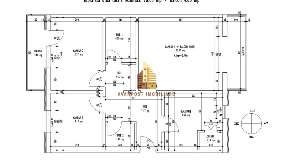 | Apartament cu 3 camere de vanzare | Cartierul Grigorescu | Etaj 4| Decomantat| - Poză 2