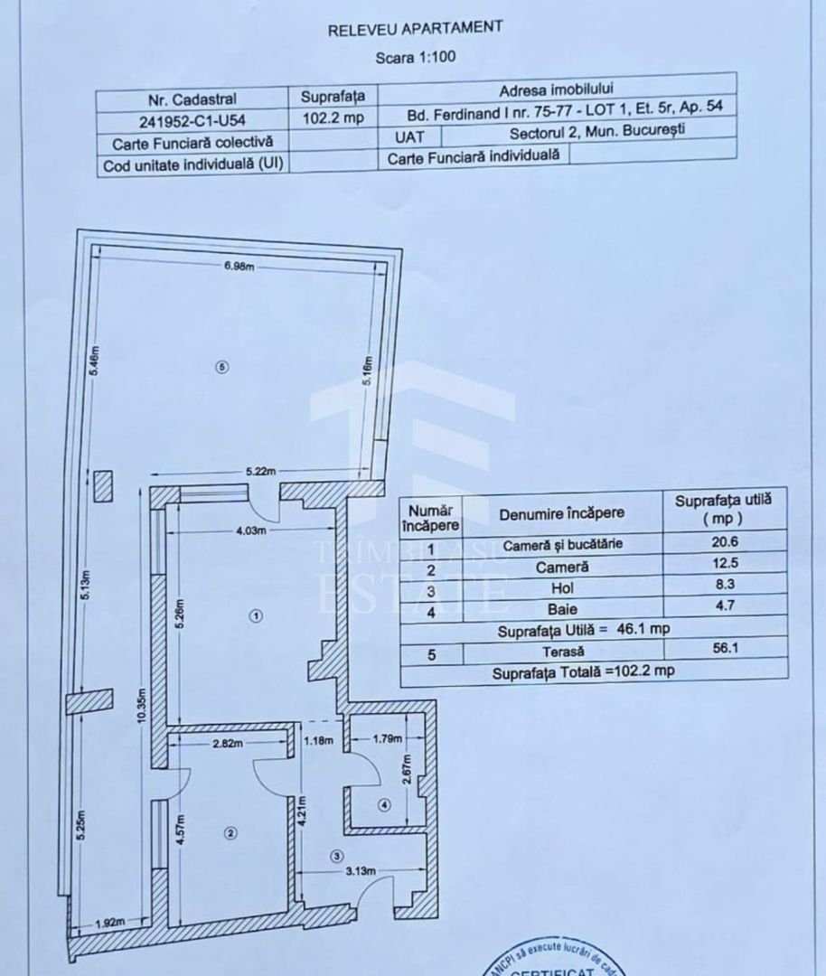 FERDINAND - Veris Residence | 2 camere + terasa 56mp bloc 2022 - Schiță 26