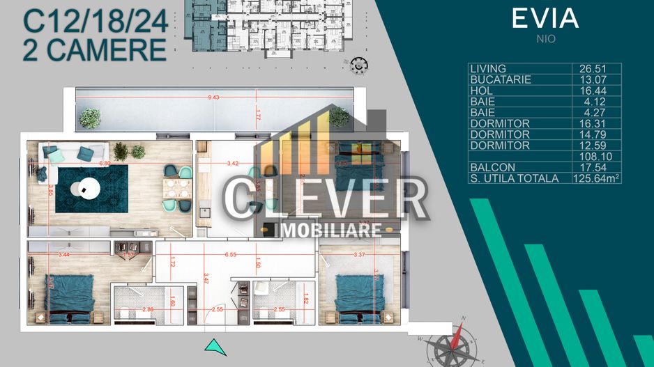 Theodor Pallady Apartament 4 Camere Premium Metrou N. Teclu - Schiță 11