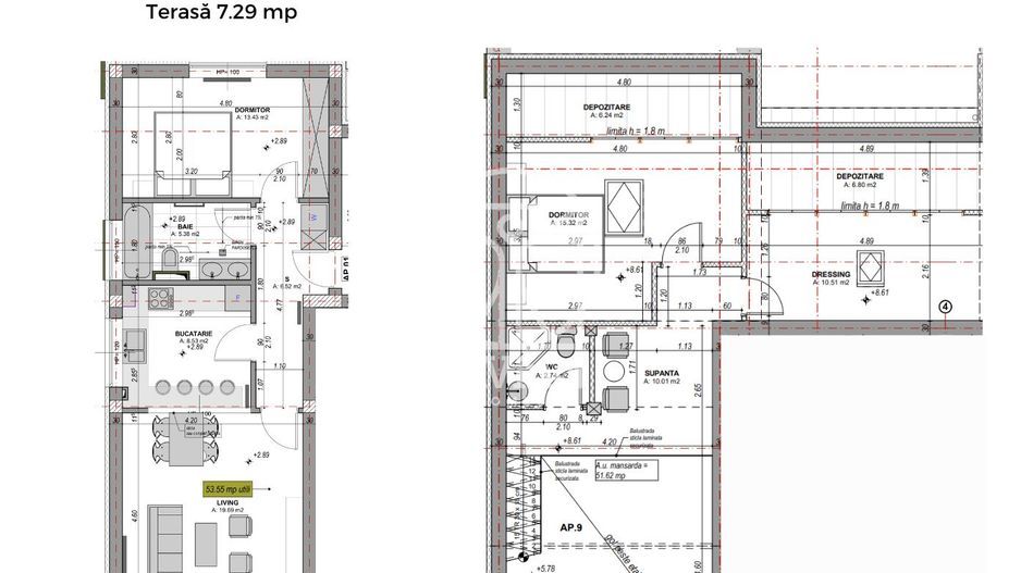 Penthouse 4 camere, 2 bai, finisat la cheie  (NCL-5A-Mi-ap.9) - Poză 9