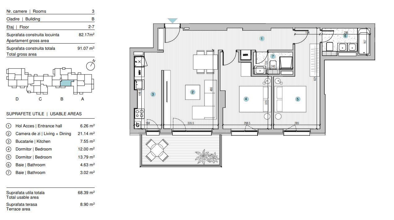 Apartament 3 camere | Mobilat si Utilat | Loc Parcare | Casa Presei - Poză 20