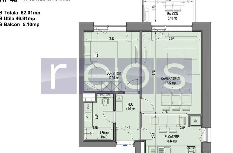 VANZARE 2 CAMERE | NUSCO FAZA 2 | 47MP | TERASA | NEMOBILAT | NOU - Schiță 17