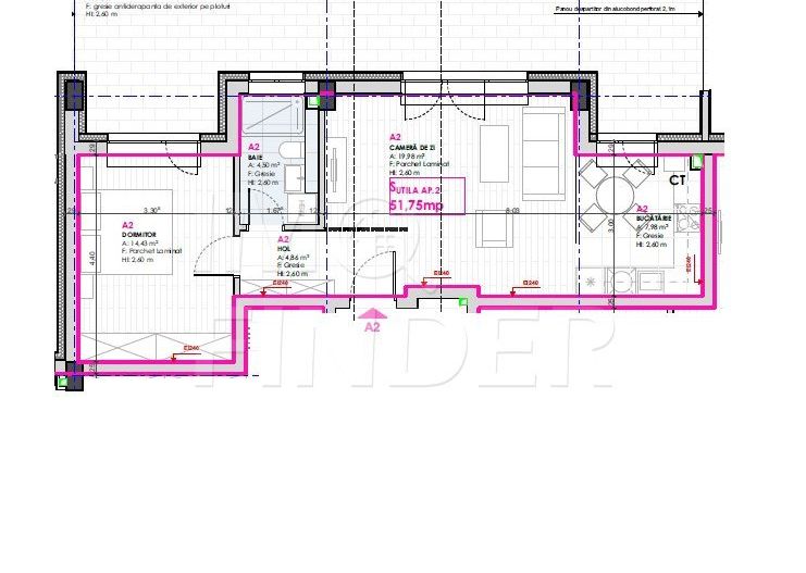 Vanzare 2 camere Marasti,  52 mp plus 39 mp terasa - Poză 2