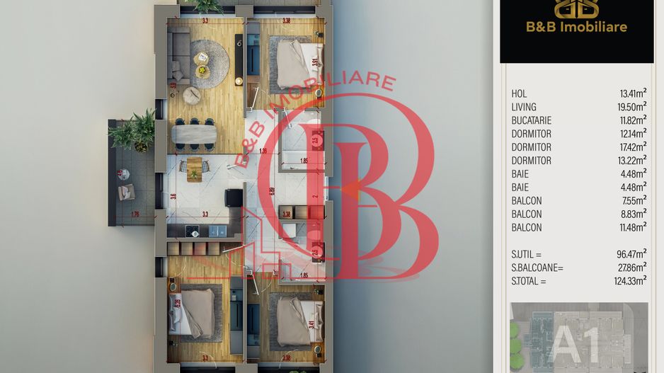 4 camere -finalizat -piscina in incinta pista alergare - Schiță 9