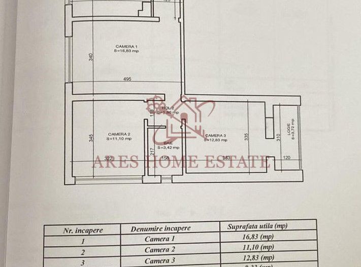 Apartament 3 camere, etaj intermediar – ultracentral, Piața Victoriei - Schiță 15