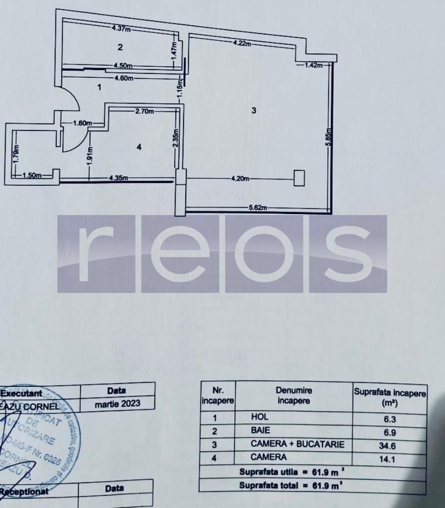 INCHIRIERE 2 CAMERE | GRADINA ICOANEI | 62MP | NEMOBILAT | BLOC NOU - Schiță 20