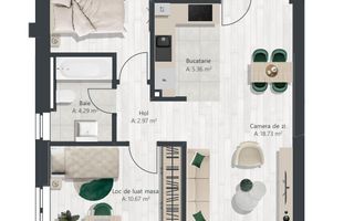 COM 0% Apartament superb cu 3 camere | Denya Forest - Schiță 10