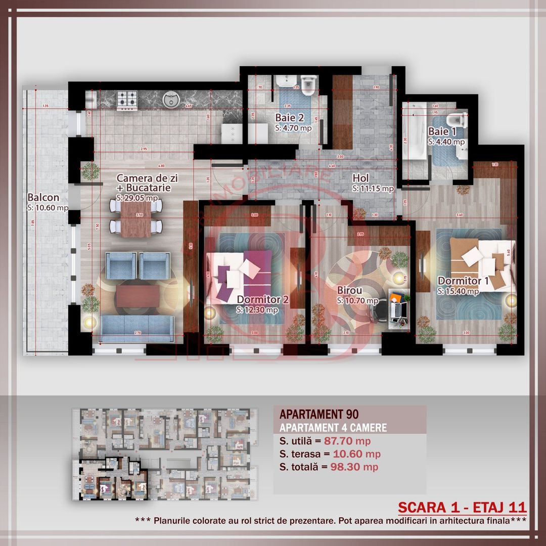 Apartament 4 camere   Titan Pallady Metrou Nicolae Teclu - Schiță 2