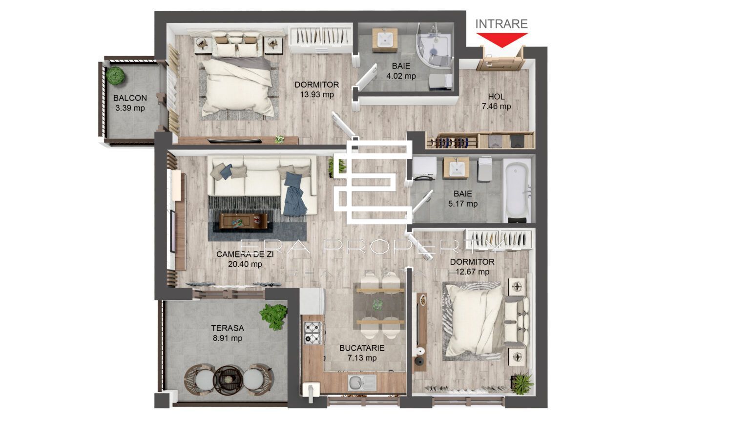 Apartament 3 camere, 71 mp,gradina 50 mp -  Selimbar - Schiță 12