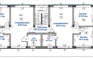 Apartament 3 camere 2 locuri de parcare zona Turnisor - Schiță 3