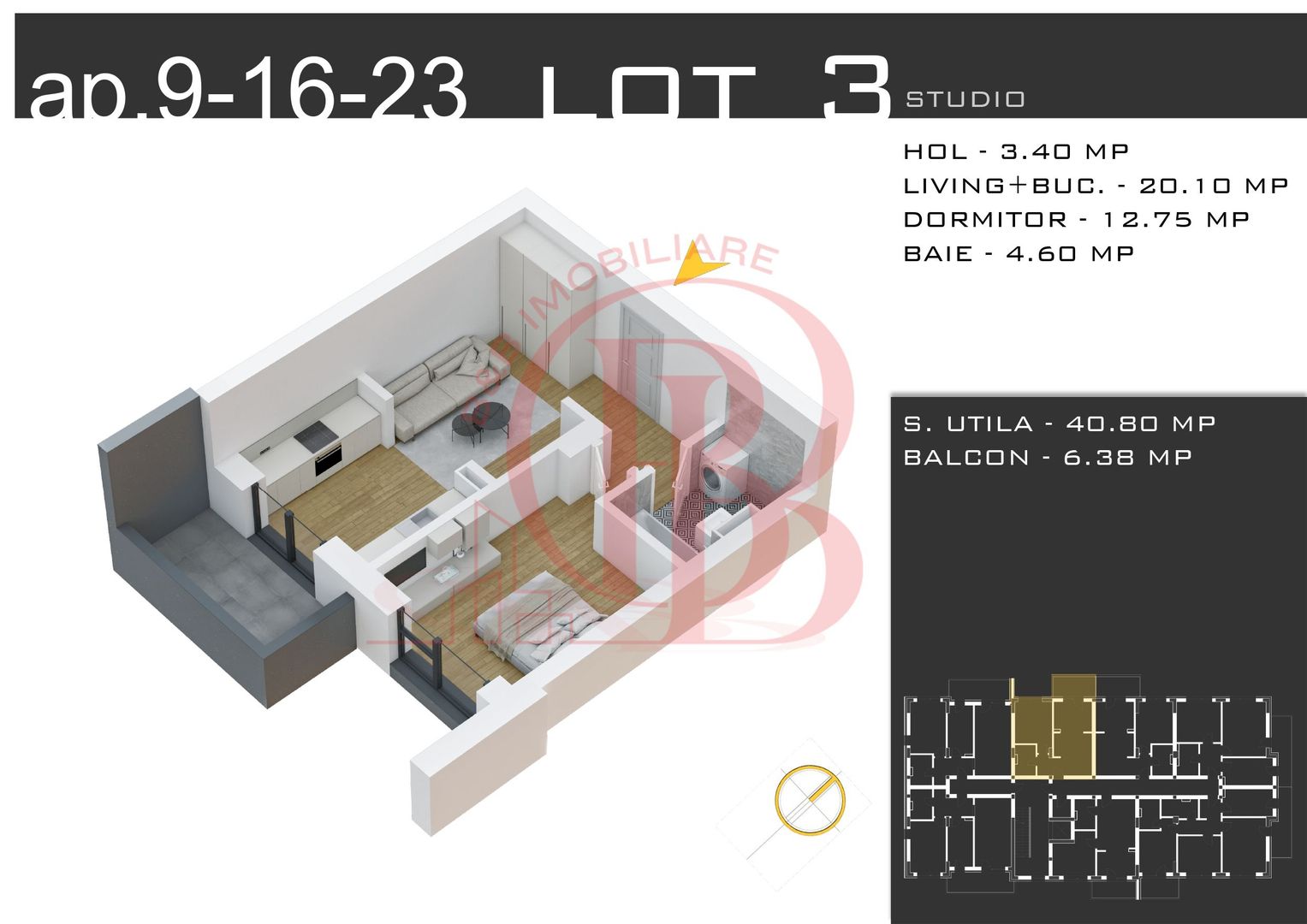Apartament 2 camere-Th Pallady-Metrou N Teclu-Promo Parcare - Schiță 11