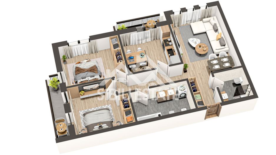 Apartament 3 camere Selimbar Avantaj client 5000 euro la achizitie - Poză 4
