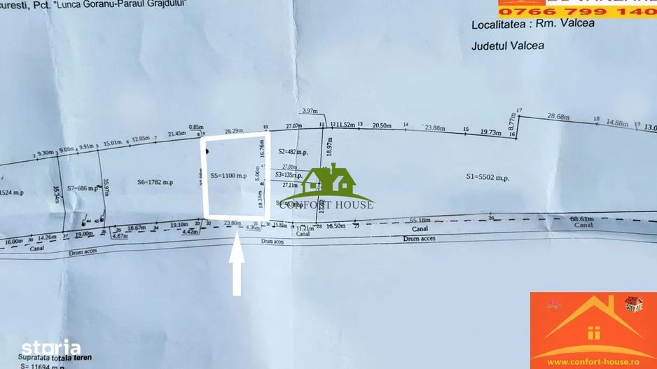 Teren intravilan Rm.Vl. Goranu-Calea Bucuresti 1100 mp aproape de oras - Poză 7