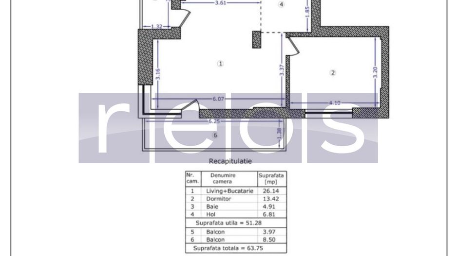 VANZARE 2 CAMERE PIPERA LOFT| 64MP - Schiță 14