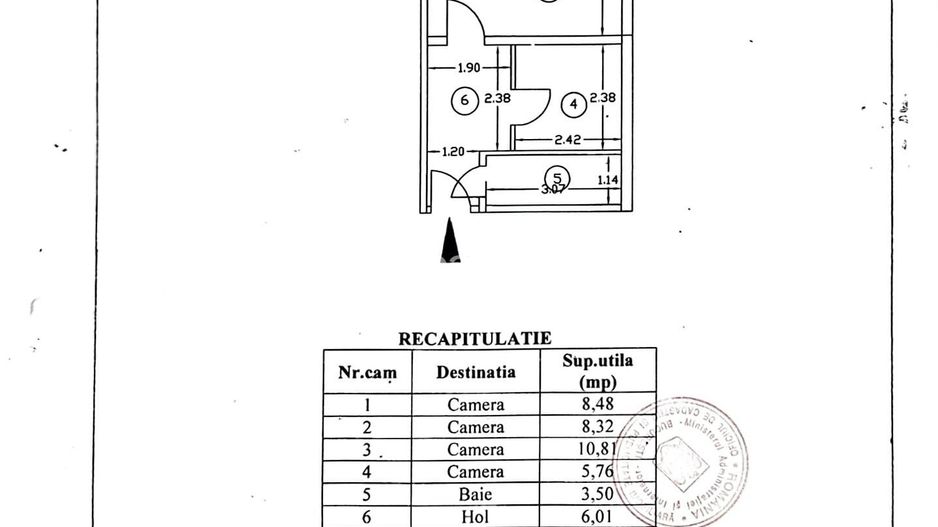 Apartament 3 Camere - 3 Minute de Mall Vitan - Schiță 6