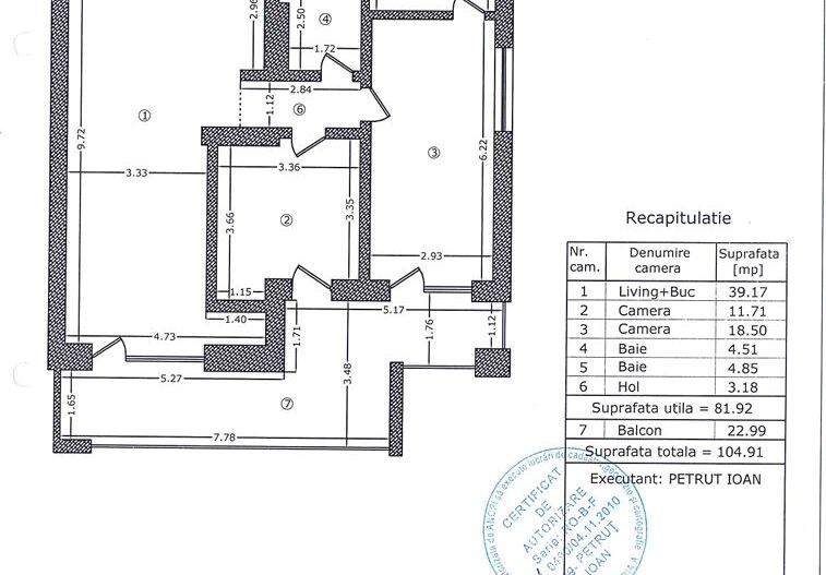 Apartament 3 camere, parcare subterana - Schiță 21