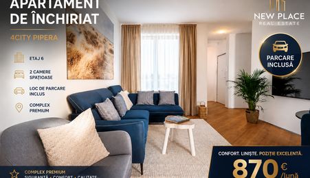 Nou! Rond Omv, Pipera- 4City- 3 camere si loc de parcare - La cheie
