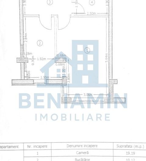 Garsoniera Decomandata-40mp-Centrala-Avantgarden-Disponibila Imediat - Schiță 5