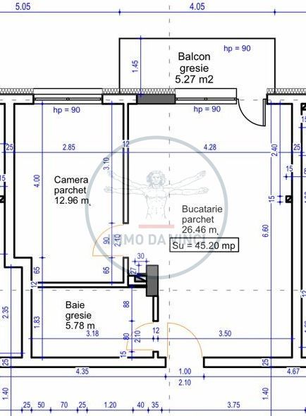 Apartament modern 2 camere + Parcare | Zona VIVO (Str. Avram Iancu) - Schiță 12