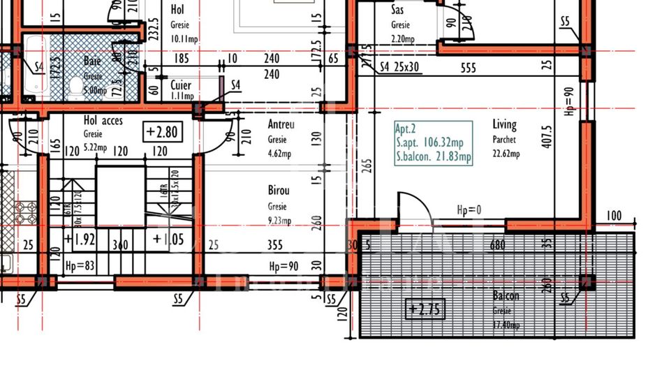 Apartament elegant | 4 camere | 106 mp utili | garaj | Cartier Europa - Schiță 20