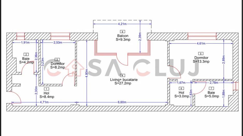 Apartament 3 camere NOU, prima locuire | terasa, parcare | Borhanci - Poză 12